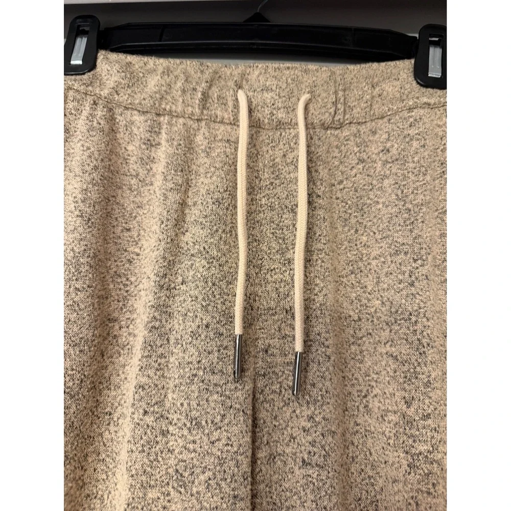 Nordstrom Womens Marled Knit Lounge Pants Tan Beige Drawstring Relaxed Medium - Picture 2 of 6
